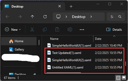 All Exported XAML Items