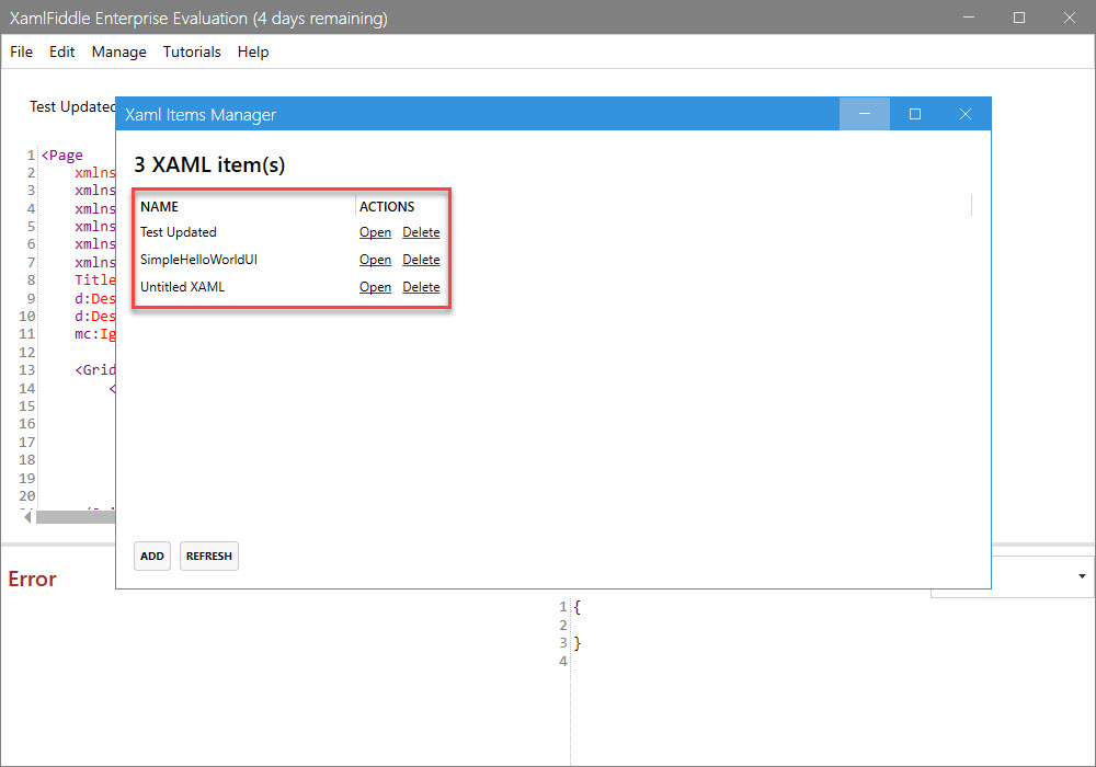 All XAML Items