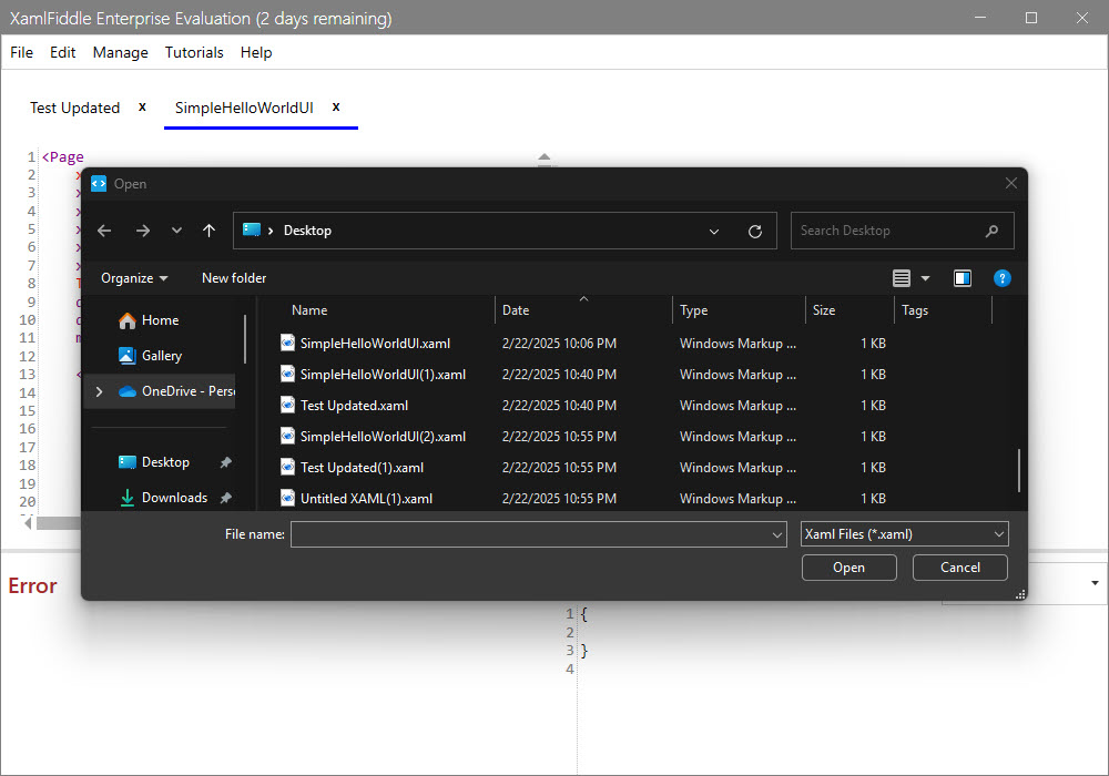 Browse File Dialog