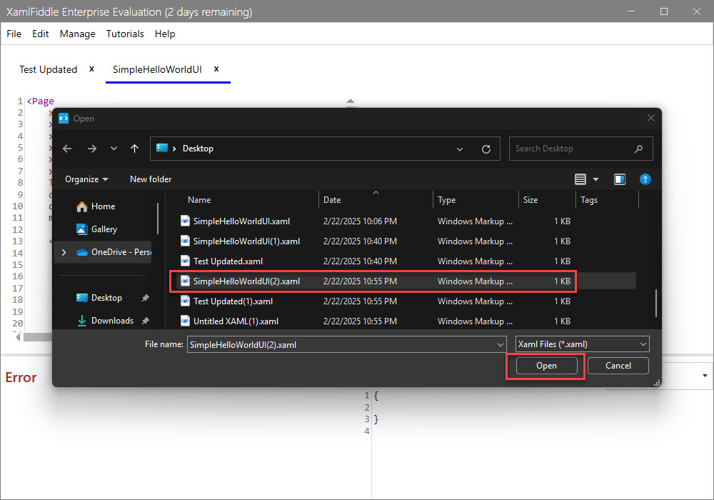 Choose Simple Hello World to Import