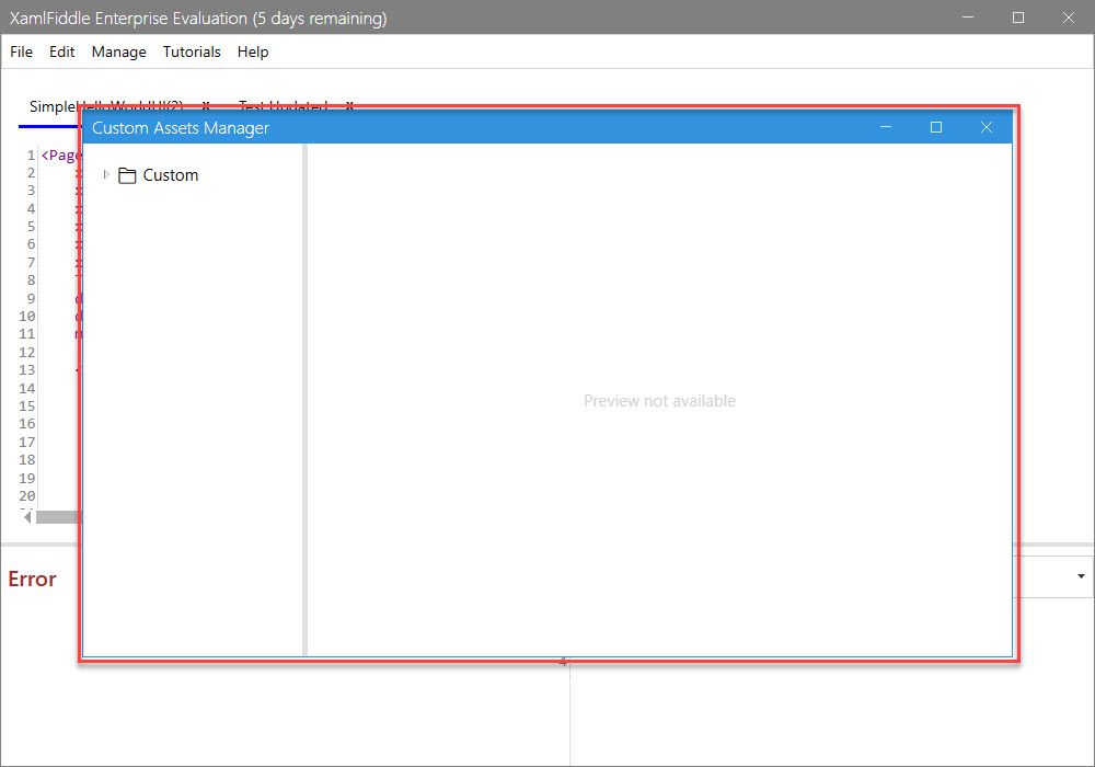 Custom Assets Manager