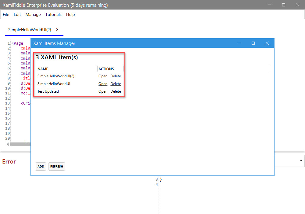 Deleted XAML