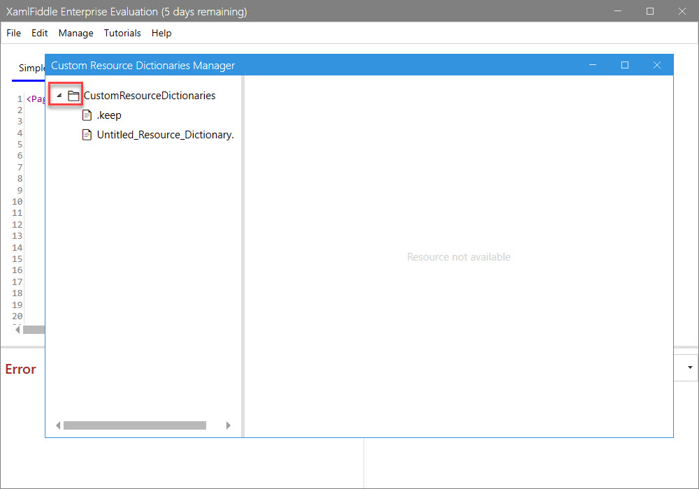Expand Custom Resource Dictionaries Folder