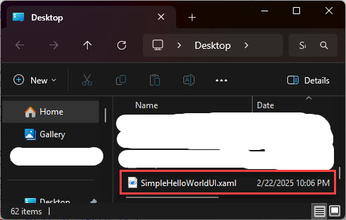 Exported XAML File