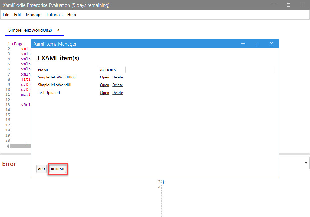 Reload All XAML Items