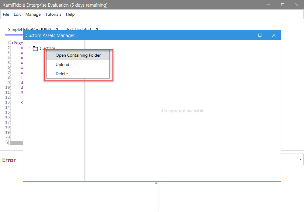 Context Menu Custom Assets