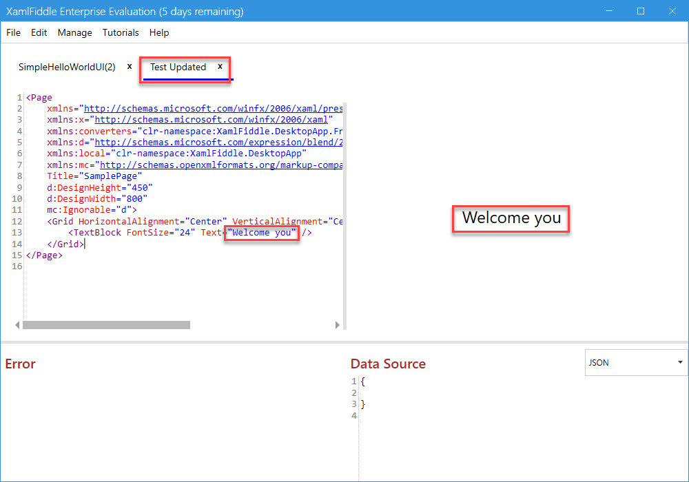 Saved XAML Item
