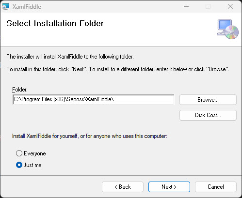 Select Installation Folder