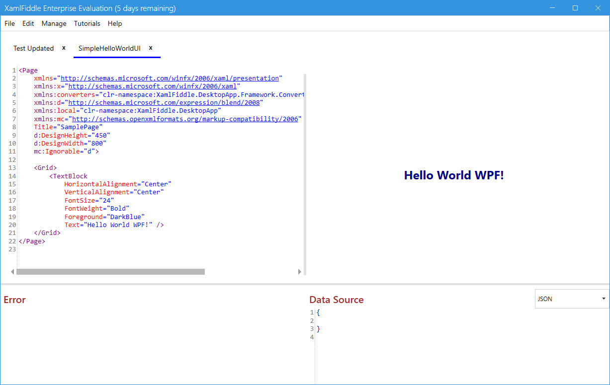 Simple Hello World UI