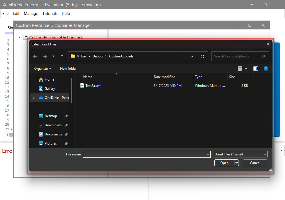Upload Dialog