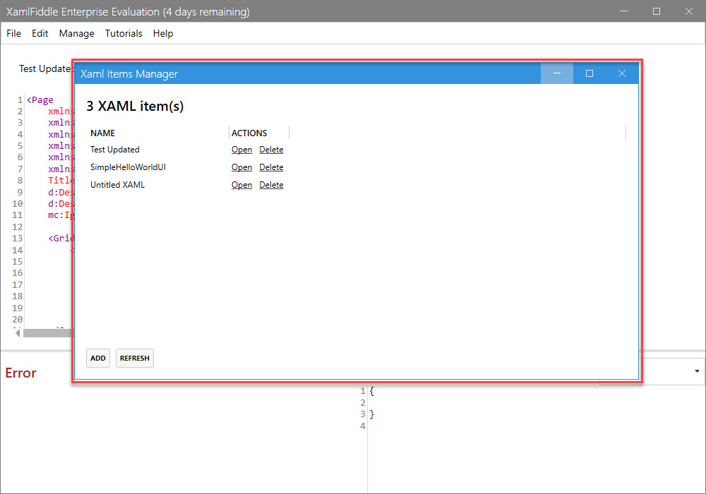 Xaml Items Manager Dialog