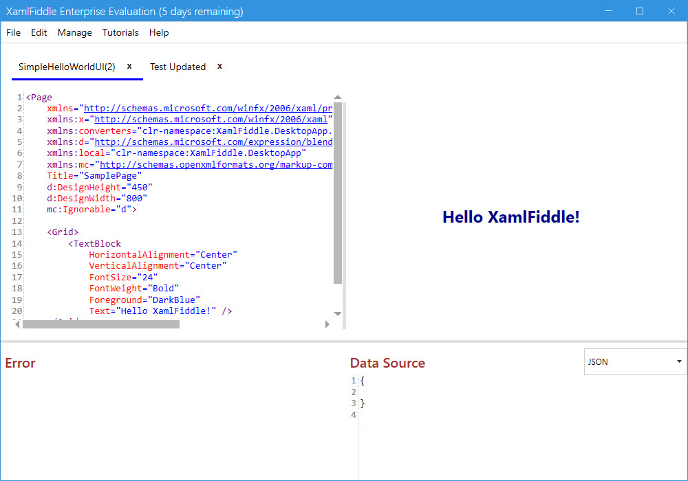 XamlFiddle Program